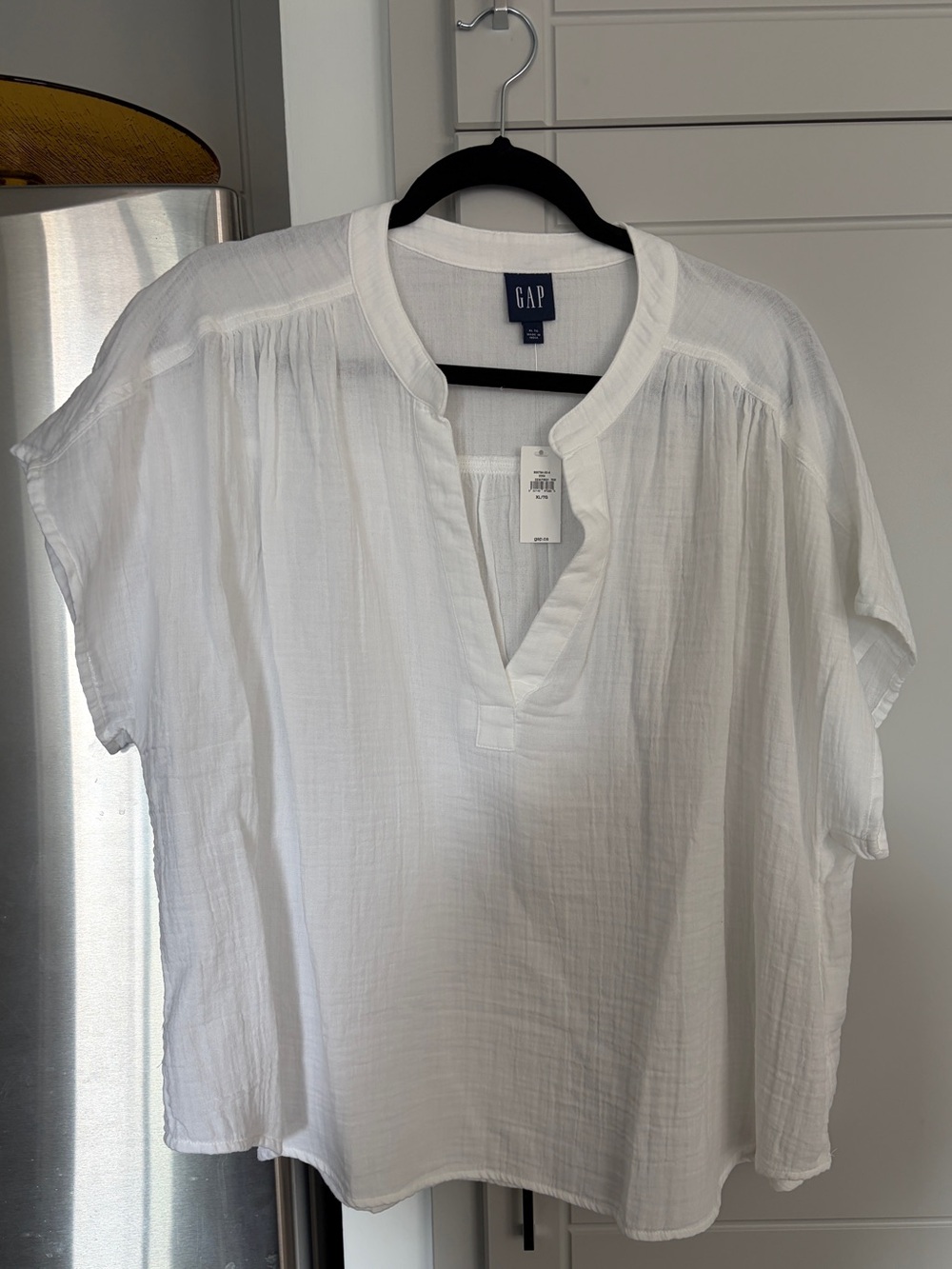 Gap White cotton gauze blouse